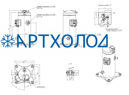 Компрессор спиральный RCM11E5LB7CA (141R8654) Ридан